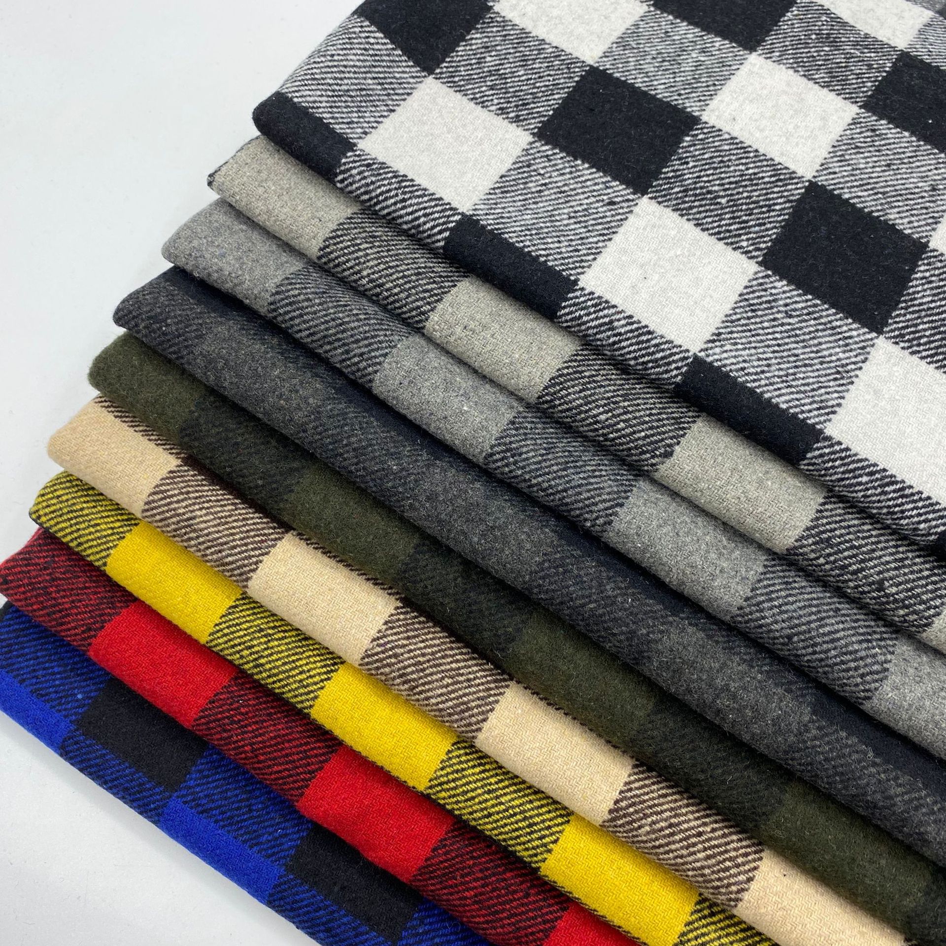 Woolen Plaid Thin Twill Plaid Fabric Chaoyang Plaid Shoes and Hats Fabric
