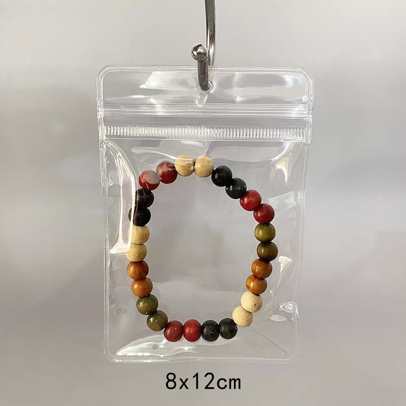 Picture of PVC Hole Jewelry Storage Bag Bracelet Small Jewelry Packaging Transparent Sealed Holed Plastic Sealed Self-sealing Bag