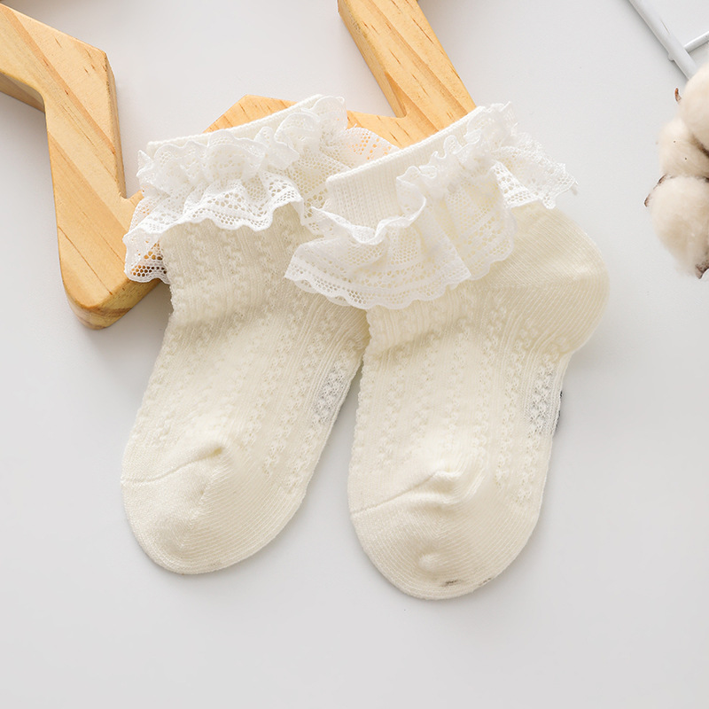 Picture of Summer New Girls Socks Spring and Autumn Korean Fashion Lace Sweet Princess Dance Lace Socks Children's Socks