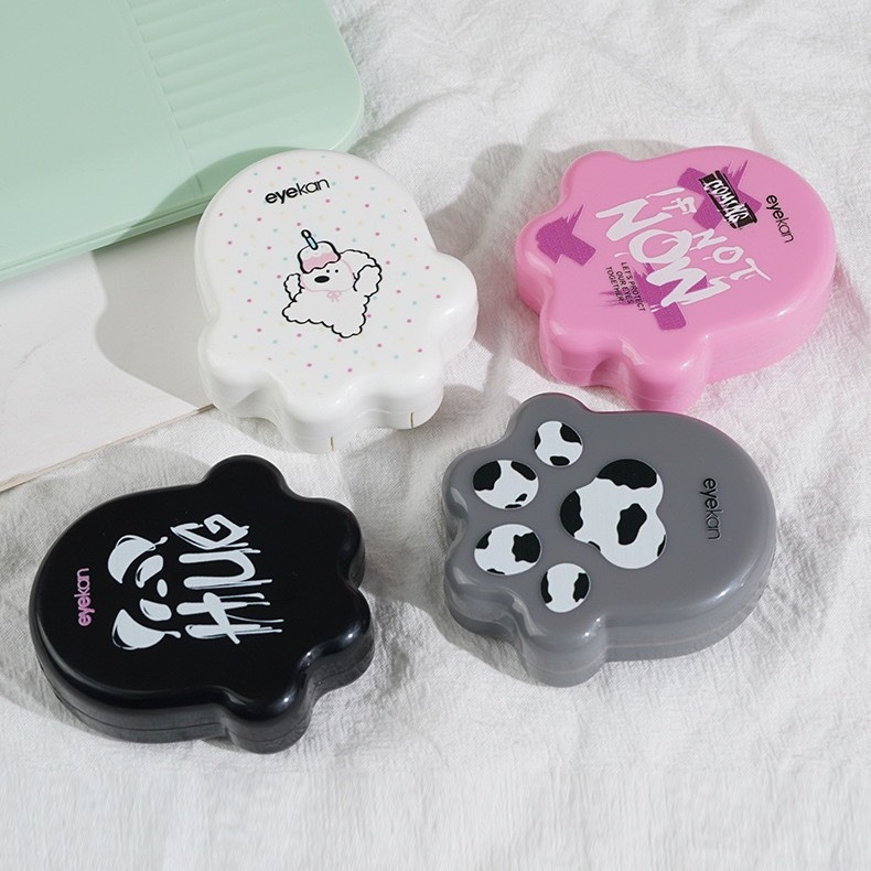 Picture of Kaida New Cute Cat's Claw Box Contact Lens Box Companion Double Beauty Pupil Box Portable 2502 with Mirror