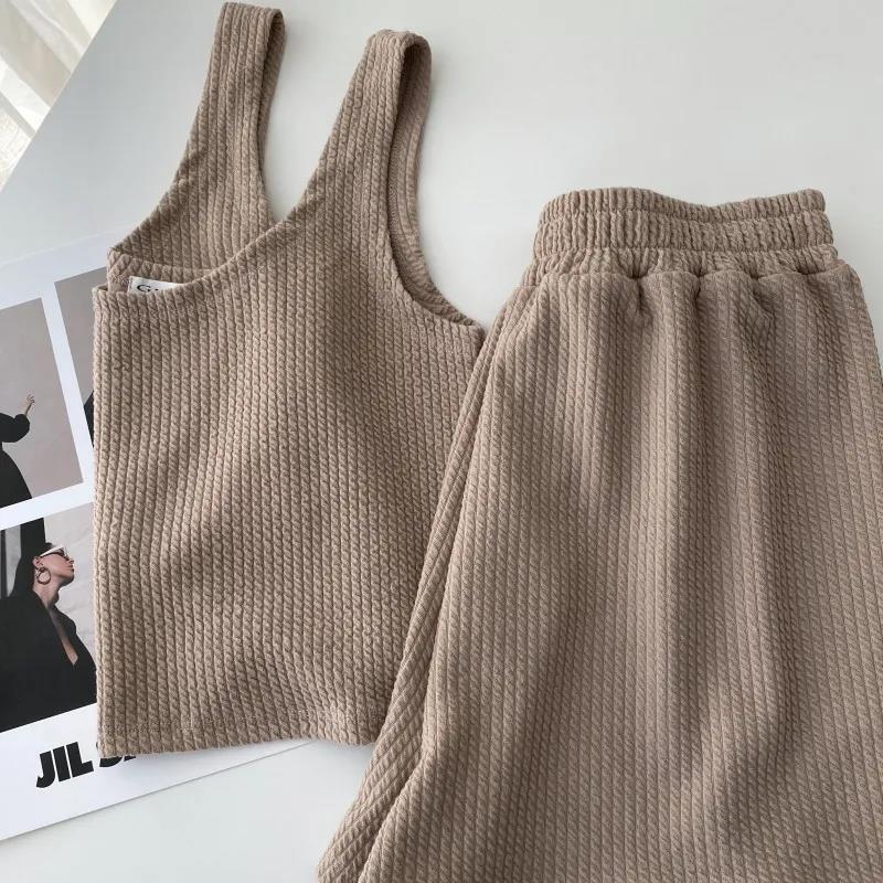 Three-dimensional jacquard chao comfortable lazy relaxed-fit casual suit women's 2024 summer new vest shorts two-piece set