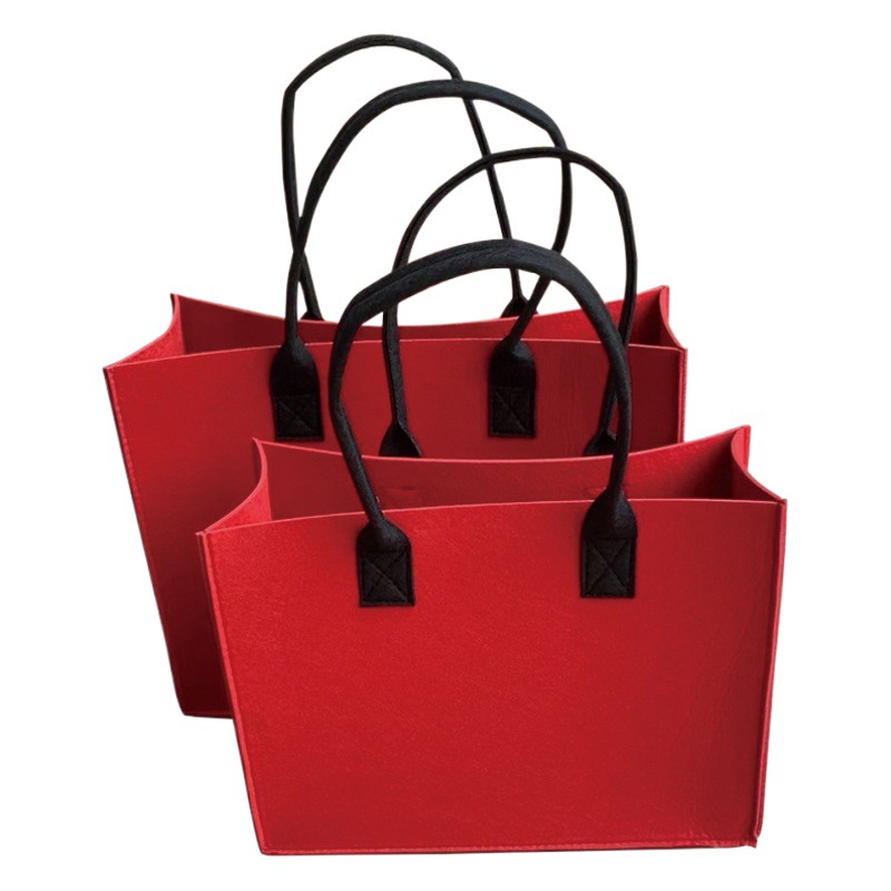 2024 new felt bag handbag storage bag felt shopping bag printed logo gift tote bag wholesale