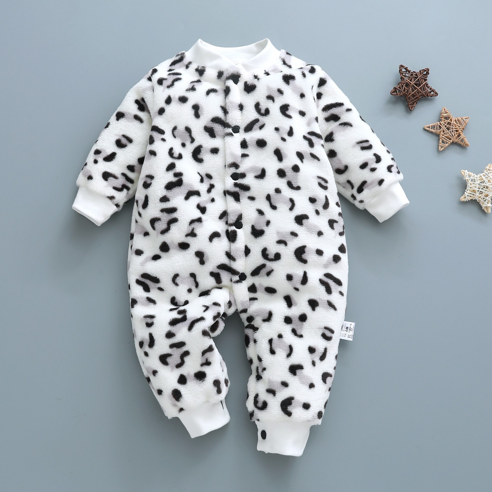 Picture of Baby Clothes Clothing Spring Autumn and Winter Short-sleeved Thickened Hassel Men's and Women's Baby Flannel Warm Jumpsuit Pajamas