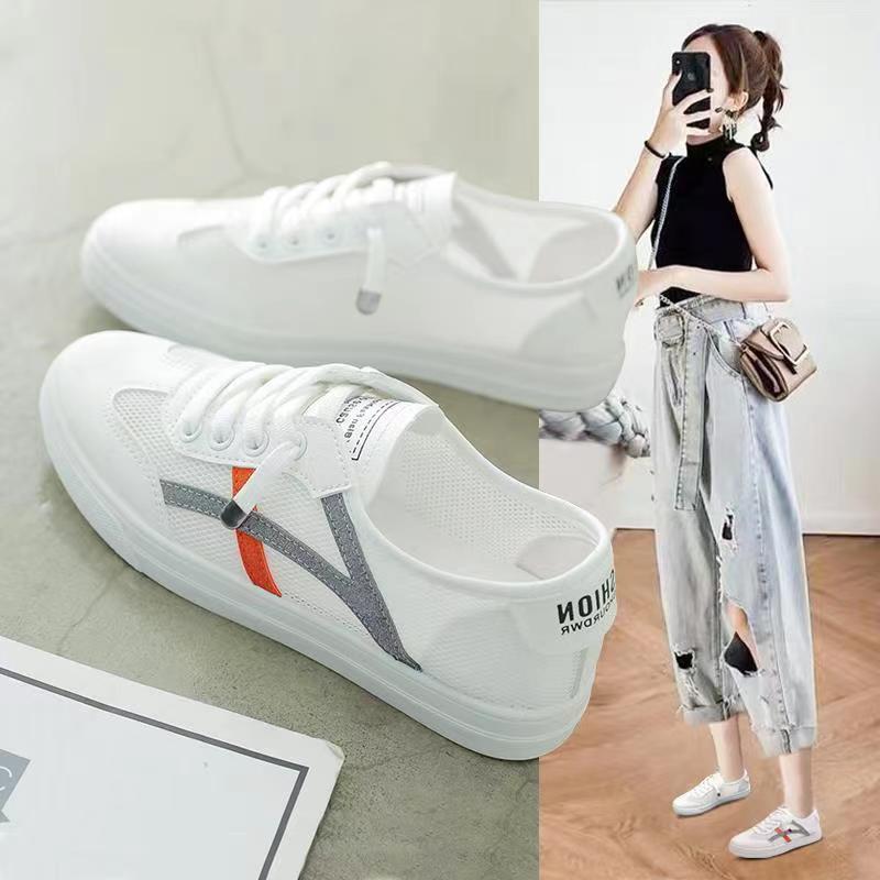 Shoes for Women 2025 Spring and Summer New Korean Style Casual Women's Shoes Student White Shoes Flats Sneakers Non-Slip Soft Soles
