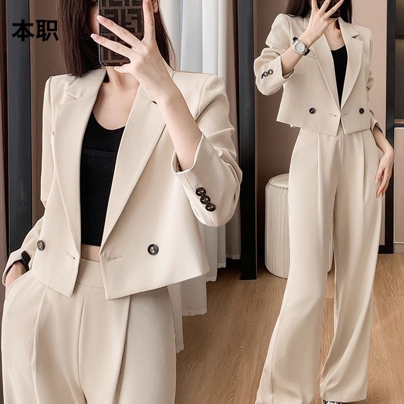 [Short Wide-Leg Pants] Suit Suit for Women in Autum New Classy Internet Celebrity Elegant Casual Professional Suit Jacket