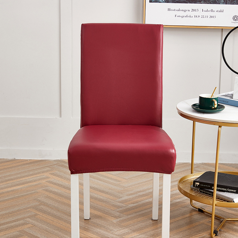 Picture of Chair Cover Cross-border New Solid Color Stretch Leather Seat Cover Amazon Dining Chair Office Waterproof and Dustproof Chair Cover