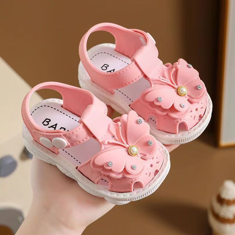 Girls Sandals Summer New Children's Sandals Non-Slip Soft Bottom Infant Little Girl Baby Princess Beach Shoes