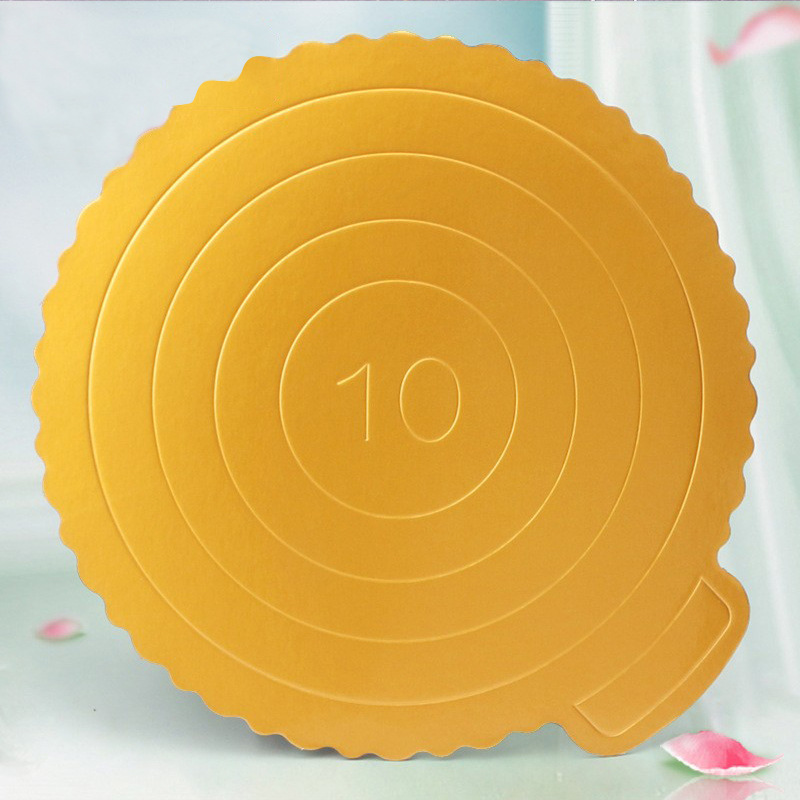 Baking Packaging 10 Inch Birthday Cake Base Cake Base Mat Thickened Gold Hard Base Cake Mat Factory Wholesale