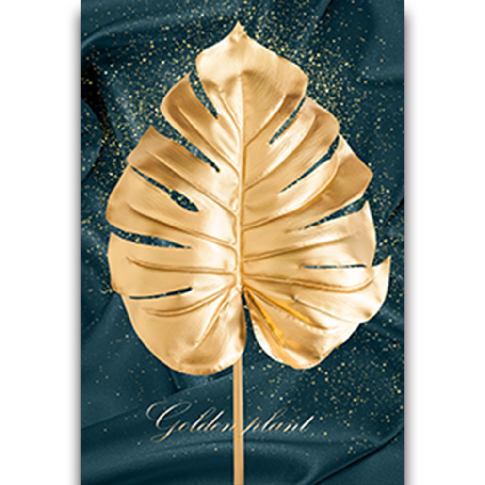 Picture of Source Factory Black Gold Leaves Living Room Hanging Painting Nordic Landscape Canvas Core Wholesale Abstract Restaurant Decorative Painting