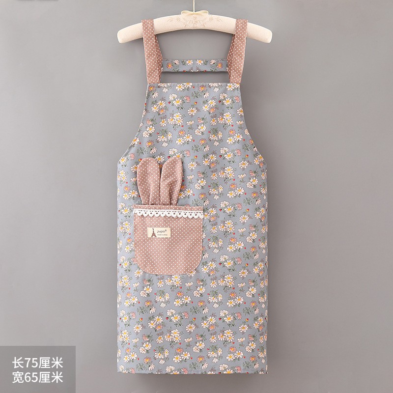 Picture of Canvas Cotton Apron Kitchen Household Wipe Hand Strap Pure Cotton Women's 2023 New Style Western Style Internet Celebrous Princess Cooking