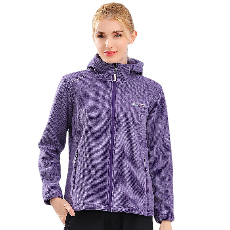 Picture of High-grade Fleece Coat Autumn and Winter Women's fleece-lined Thickened Hooded Coat Olympic Velvet Warm Slimming Casual Top for Middle-aged and Elderly