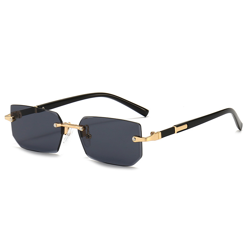Picture of New Rimless Fashion Sunglasses European and American Trendy Cut-Edge Sunglasses Personalized Jelly Color Sunglasses Rimless Sunglasses
