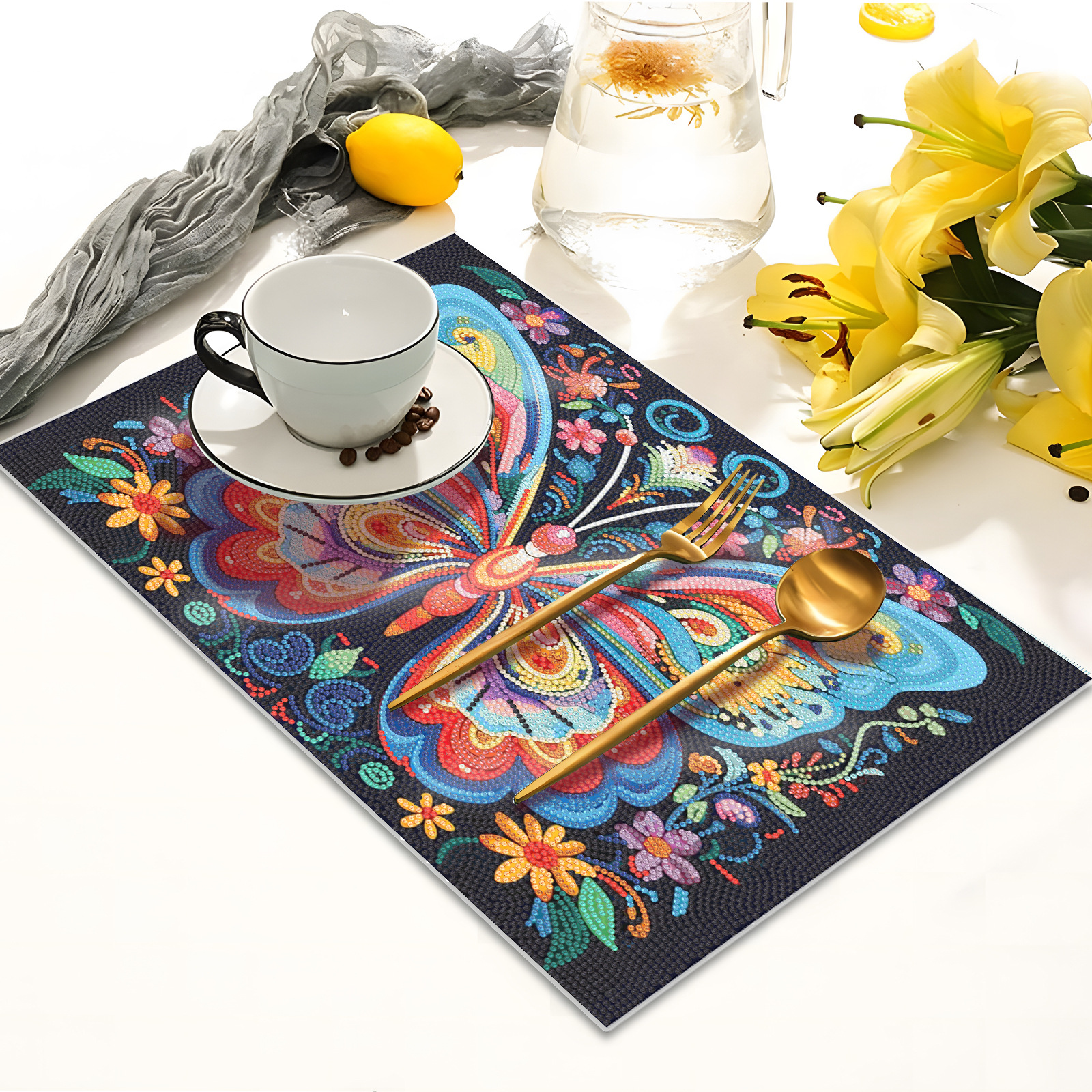 Picture of Diamond Painting Creative New Placemat Pet Home Decoration Birthday Party Decoration Painting Animal Diamond Sticker Embroidery