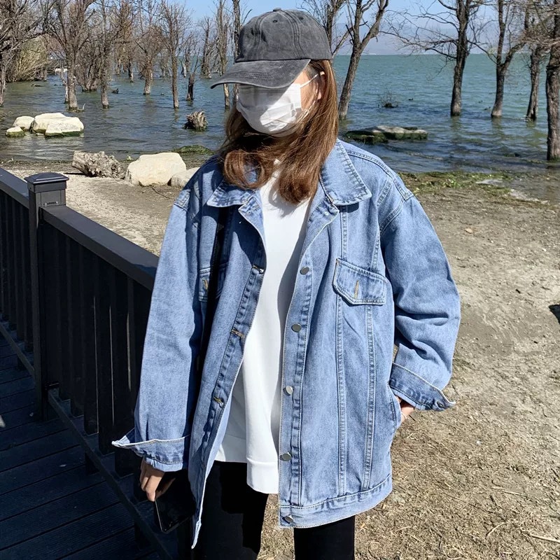 Picture of 2024 Spring and Autumn New Denim Coat Women's Korean Style Loose Design Sense BF Style All-match Mid-length Jacket Top