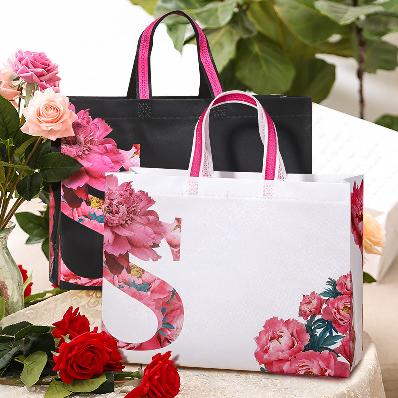 Non-woven film three-dimensional handbag environmental protection advertising bag clothing store bag waterproof thickened packaging bag