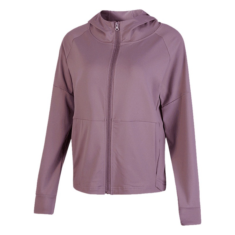 Casual sports jacket jacket loose zipper cardigan handsome hooded fitness top yoga clothes women's long sleeve autumn and winter