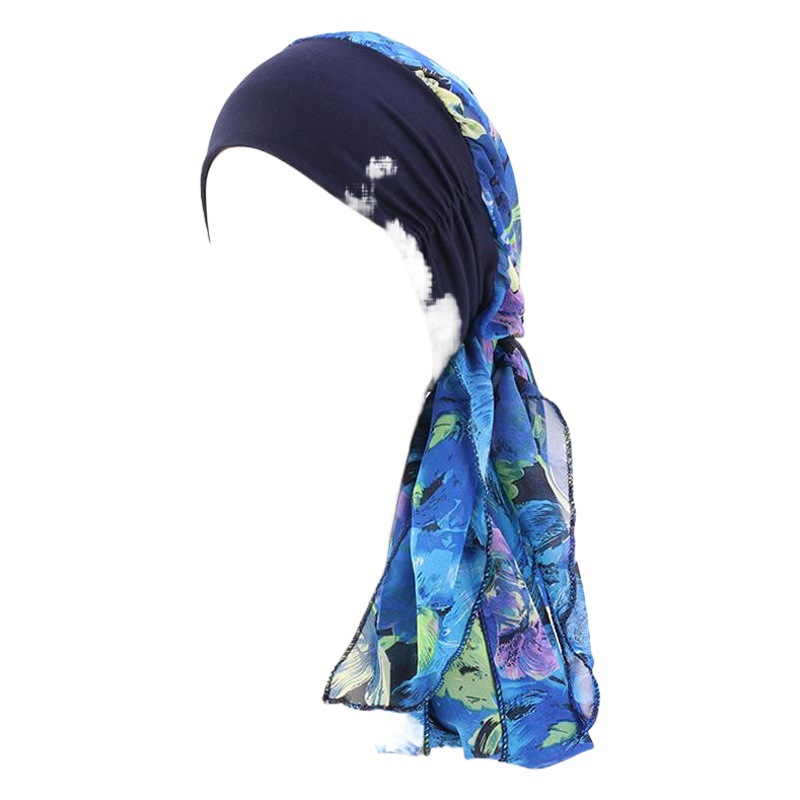 New ladies chiffon ribbon scarf hat hat elastic headband hat European and American fashion