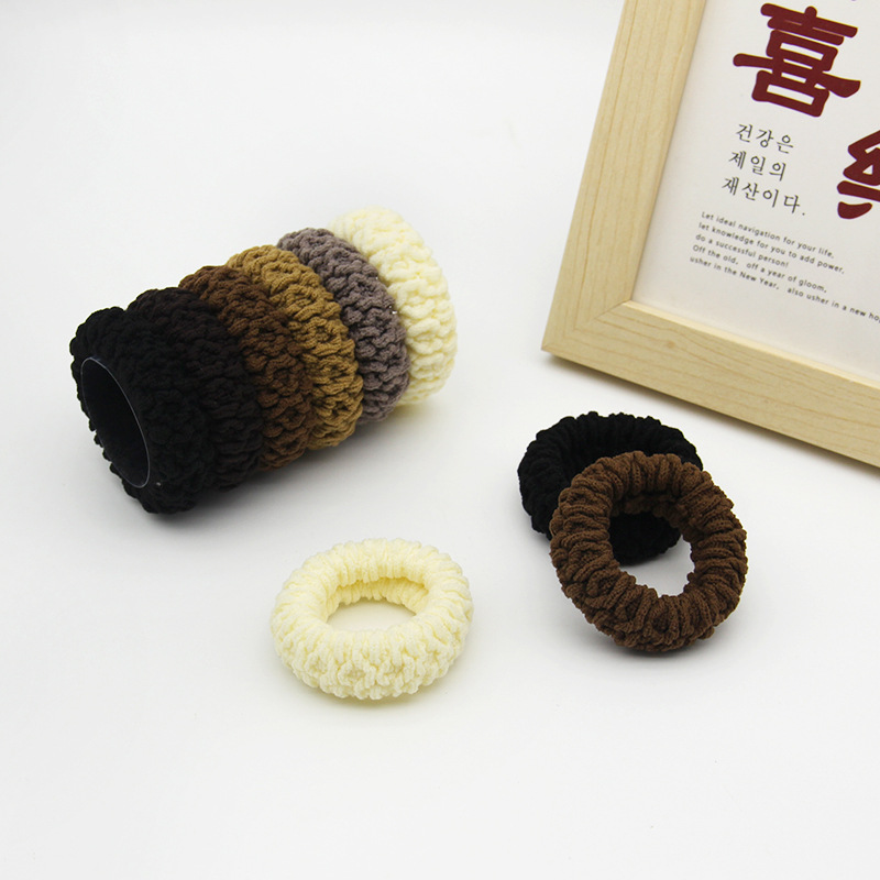 Picture of THICK THICK high elastic towel ring color seamless hair ring ponytail hair rope hair rope does not hurt hair rubber band for women