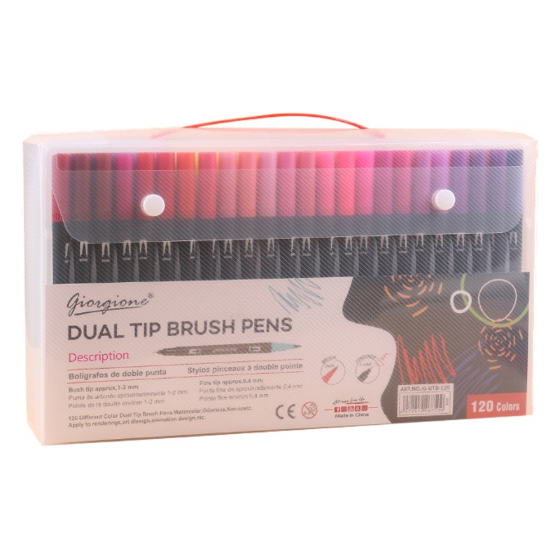 Jorgione water-based hook pen double head washable color brush 24 color 80 color soft head watercolor pen suit