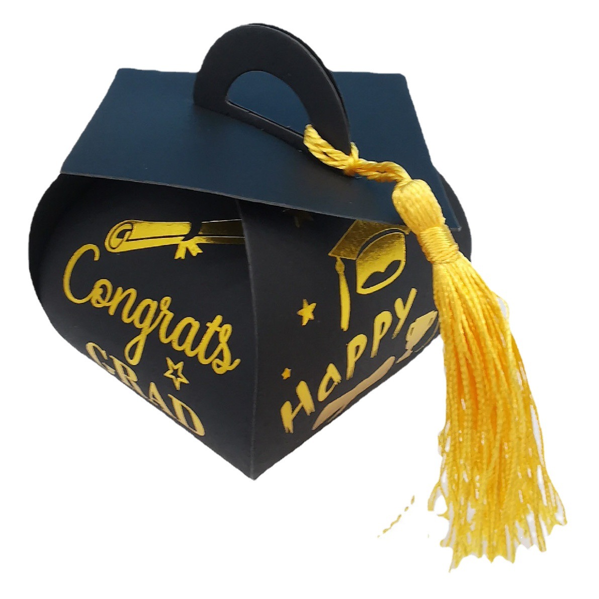 European-style Graduation Season Bachelor Hat Candy Box Creative Tassel Bronzing Candy Packaging Box Doctor Hat Candy Gift Box