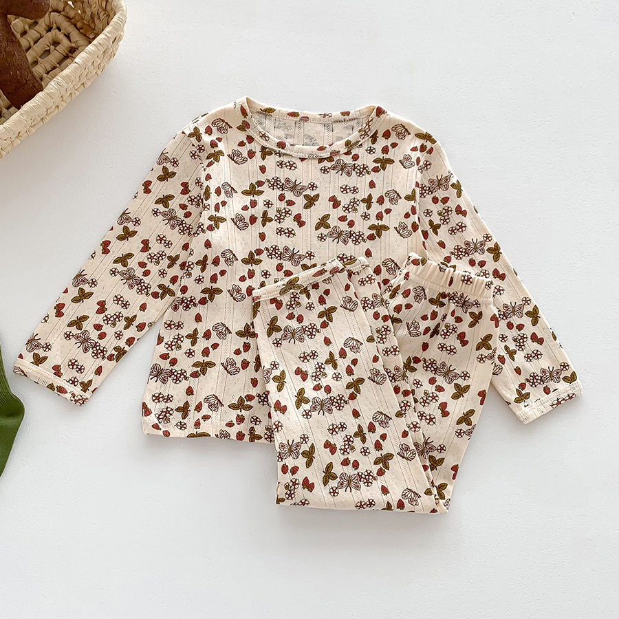 Picture of Autumn Children's Home Clothes South Korea Children's Pajamas suit Boys and Girls Autumn Clothes Autumn Trousers Baby Cotton Pajamas