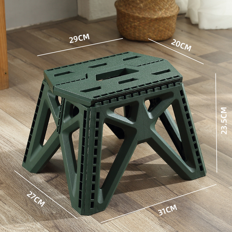 Picture of Folding Stool Portable Household Plastic Small Stool Outdoor Fishing Camping Style Mazar Stool Stall Kidsren's Small Bench