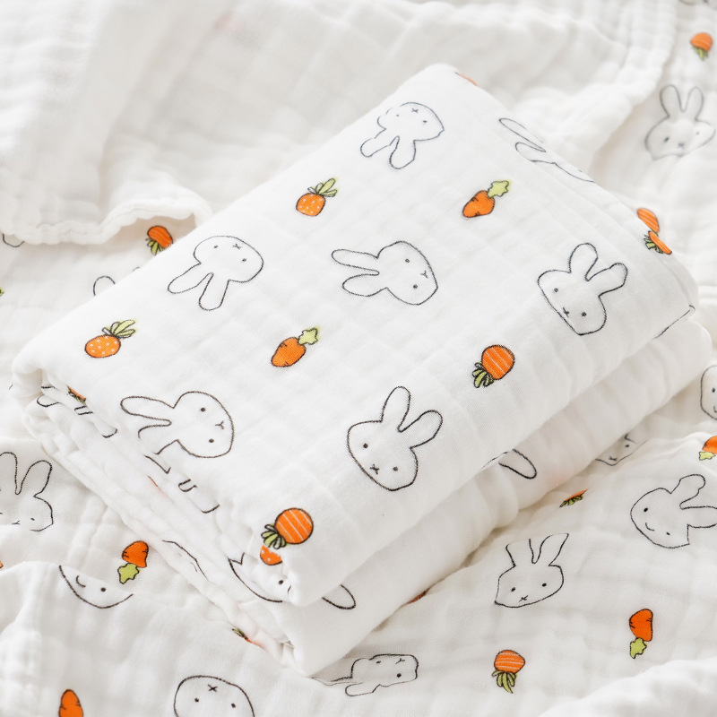 Picture of Baby Bath Towel Pure Cotton Wholesale Pure Cotton Four-Layer Gauze Newborn Wrap Summer Newborn Baby Supplies Children's Blanket