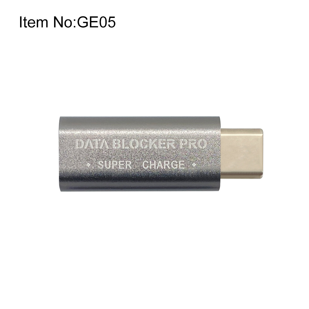 Picture of USB-C data blocker anti-theft refresh product appearance aluminum alloy material support fast charging blocking data