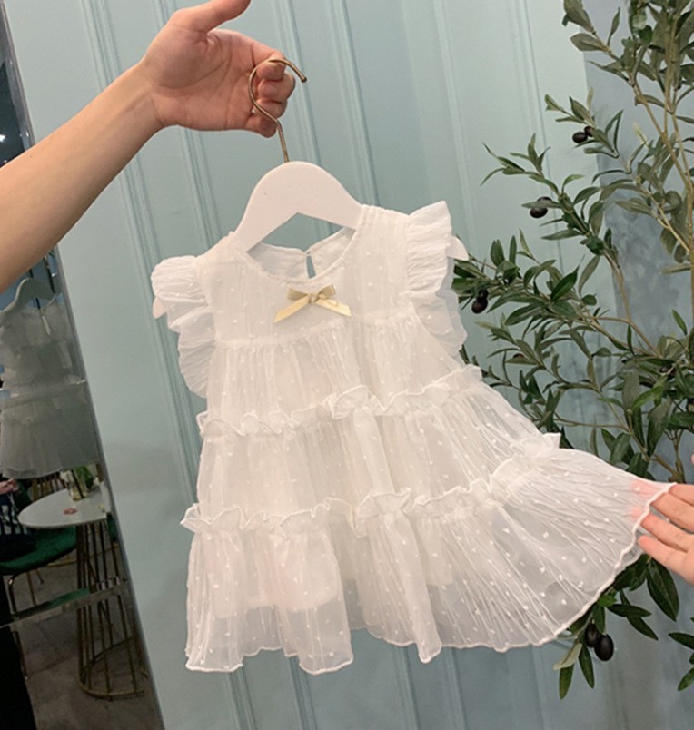 Picture of Girl's butterfly dress 2024 Summer mesh one-year-old dress female Western princess baby dress