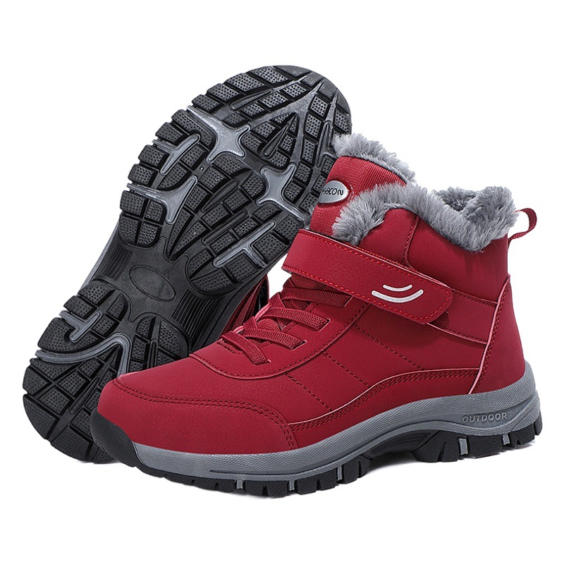 New Elderly Shoes Men's Autumn and Winter High-Top Velvet Thickeneded Cotton Shoes Sports Non-Slip Walking Shoes Mom Snow Boots Couple