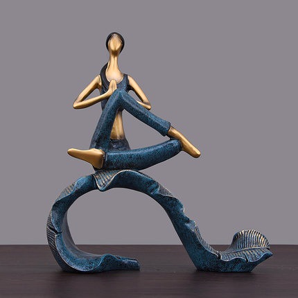 Picture of Cute styling Yoga Girl Fitness window miniature scene ornaments desktop ins girl room decoration wholesale