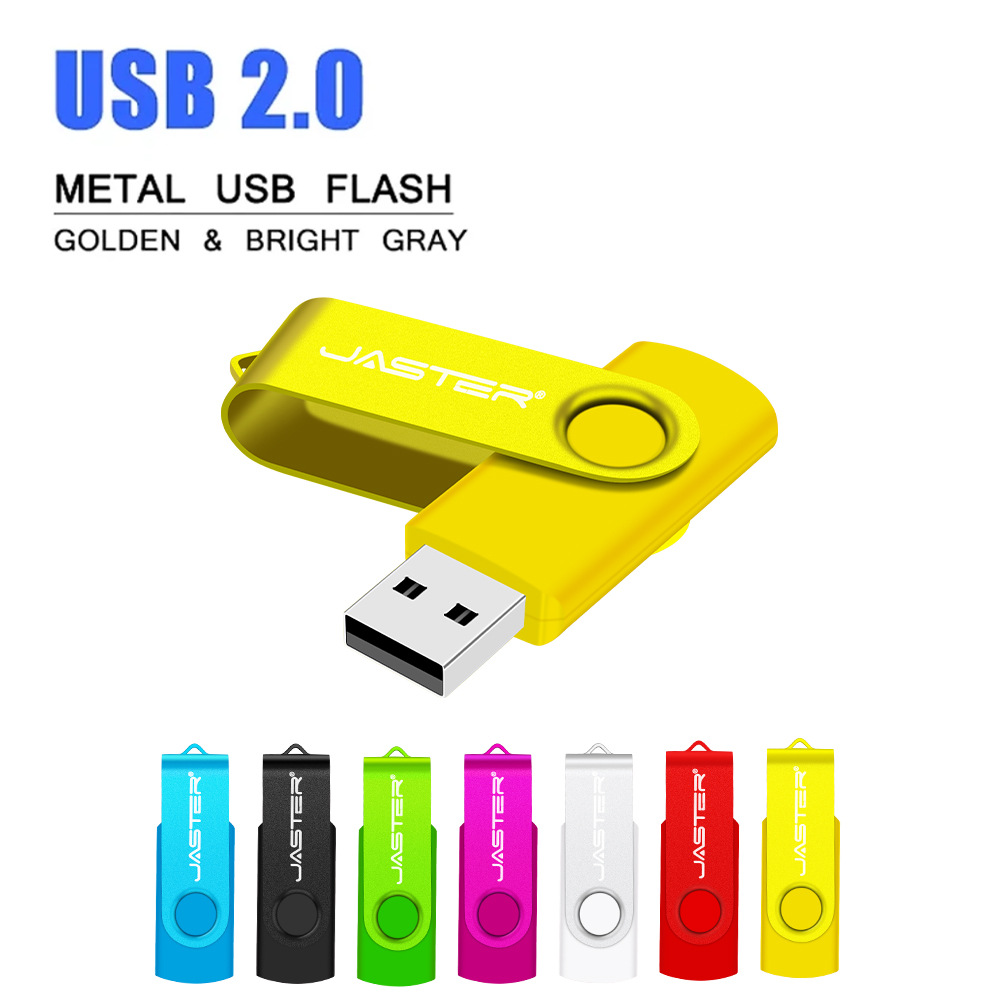 Picture of Plastic color USB flash drive laser diy engraving U disk creative commemorative gift silver clip rotating 64G waterproof U disk