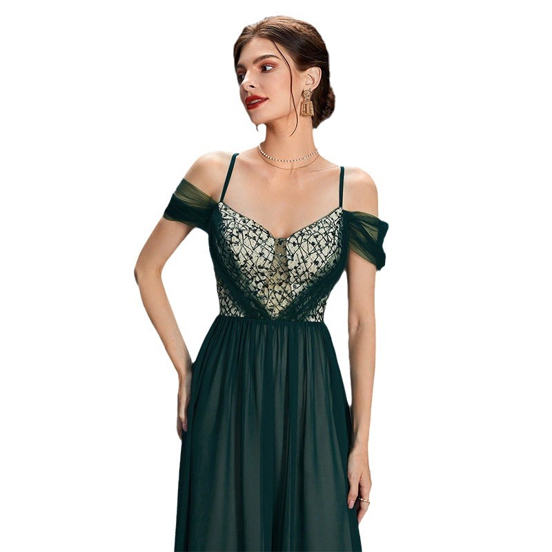 Picture of New Spring Long Evening Dress, Fashionable Strap Style for Annual Meeting and Party Hostess, Slimming Dress for Women