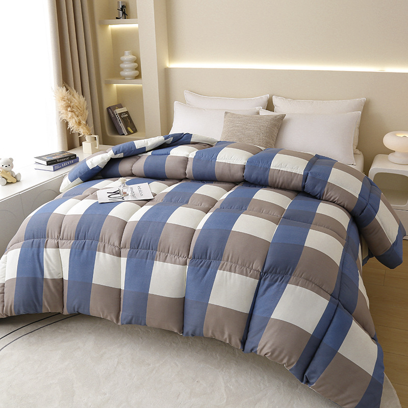 Picture of Factory wholesale thick warm winter quilt single student dormitory quilt double core bedding four seasons feather silk quilt