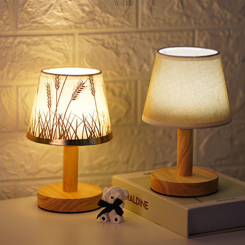 Fabric Small Table Lamp Bedside Lamp Rechargeable Remote Control Night Light Baby Feeding Bedroom Sleep Light Atmosphere Cross-Border E-Commerce