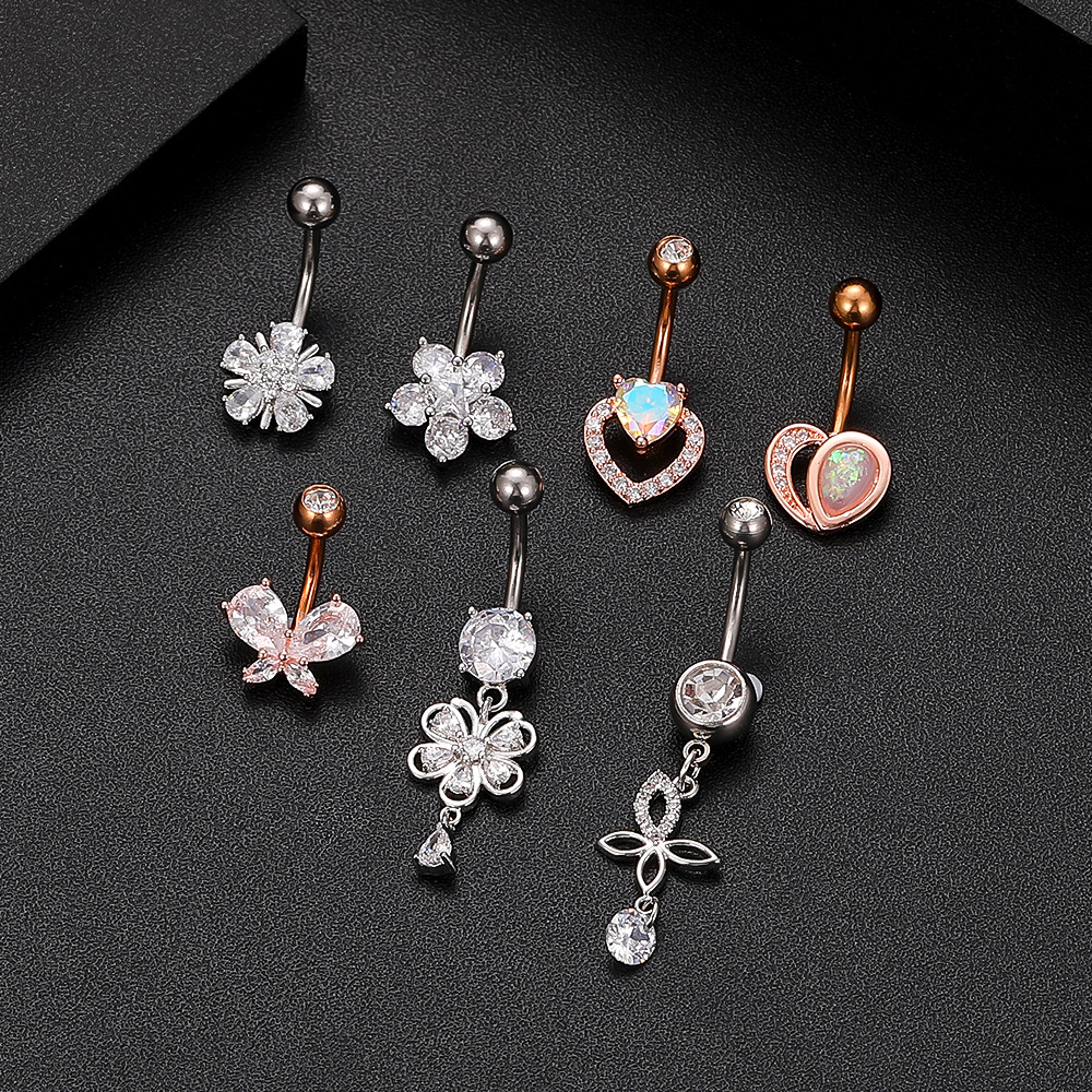 Picture of Cross-border e-commerce new zircon belly button ring belly button nail piercing jewelry online wholesale