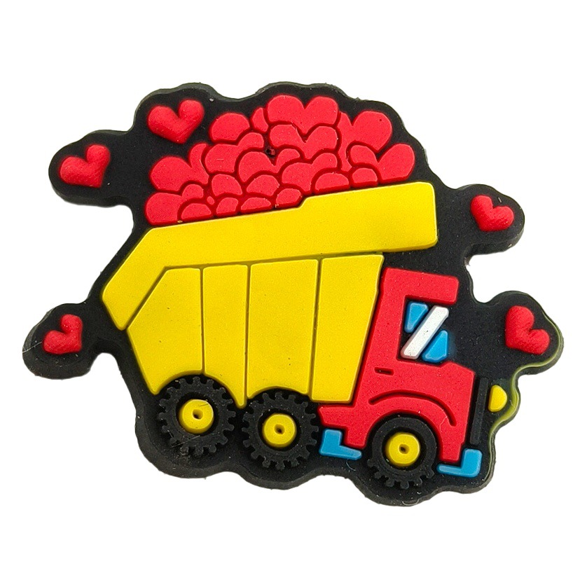 20 suit Engineering Vehicle Series Cartoon Cave Shoes Shoes Flower Shoe Buckle Soft Rubber Cute Shoe Accessories Children's Gift