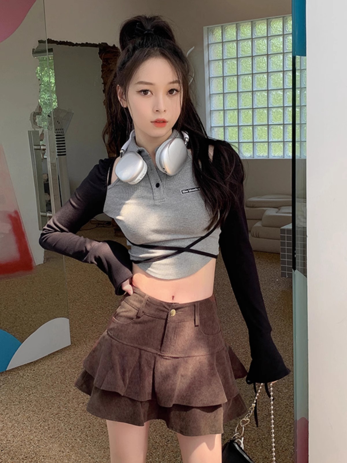 Corduroy Skirt Women's Autumn and Winter 2024 New High Waist Slimming Hip A- Line Short Skirt Small One-Step Skirt
