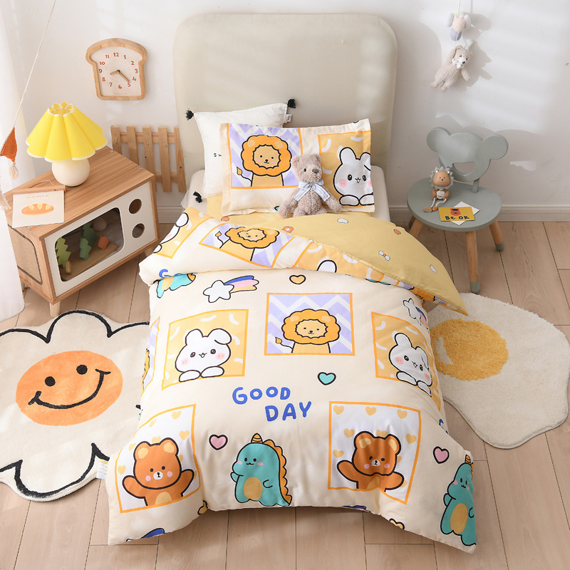 Picture of Pure Cotton Kindergarten Bed Three-Piece Set, Pure Cotton Printed Six-Piece Set, Essential Bedding for Kidsren to Go to Kindergarten for Lunch Break