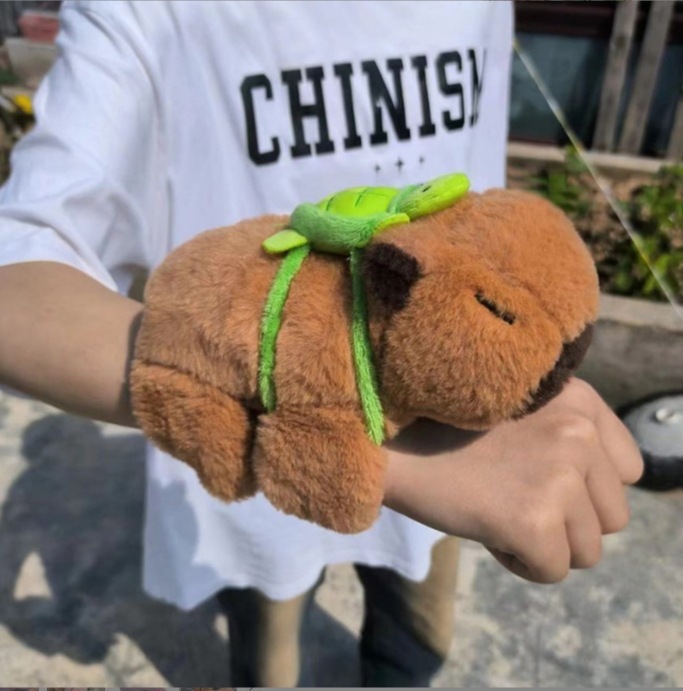 Picture of Trendy Capybara Snap Ring Bracelet Plush Toy Cross-Border Creative Capybara Doll Wagging Tail Wristband