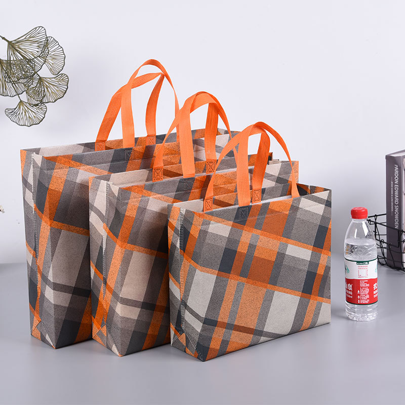 Coated non-woven bag in stock advertising non-woven handbag printed logo clothing shoe box fashion portable packing bag