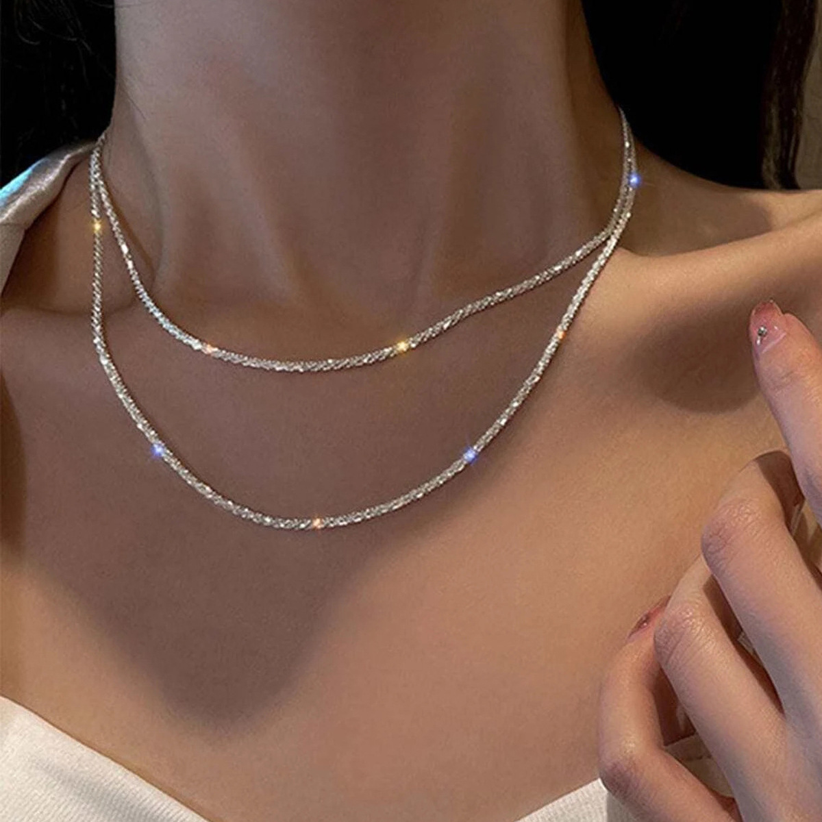 Picture of Sparkling anklet glitter star anklet women's summer fashion simple high-end sense cold wind niche design sense