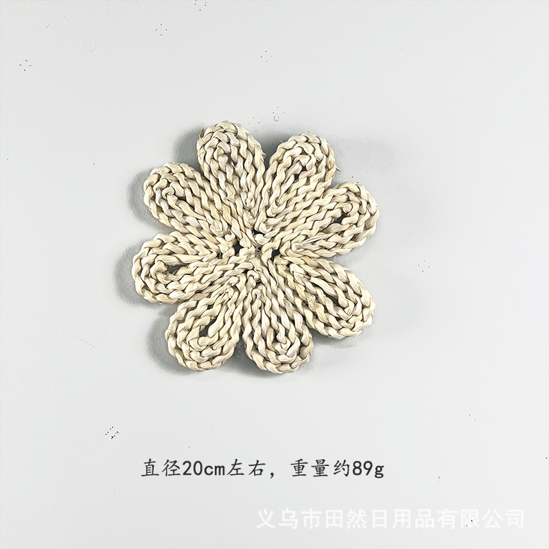 Picture of Bohemian style straw wall decoration living room background wall decoration ethnic round hanging decoration sofa bedside hanging decoration