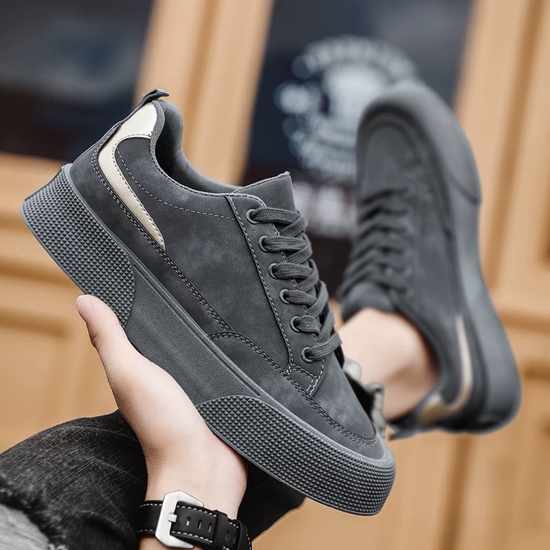 Autumn Men's Shoes New Breathable Work Site Labor Insurance Shoes Men's Trendy All-match Thick-soled Sports Casual Board Shoes Trendy Shoes