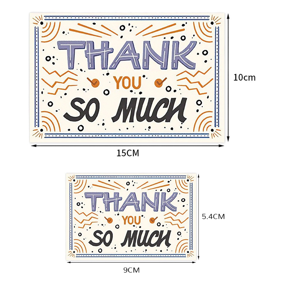 50 sheets/pack retro simple thank you card coated paper business card gift packaging decorative card English mini thank you card