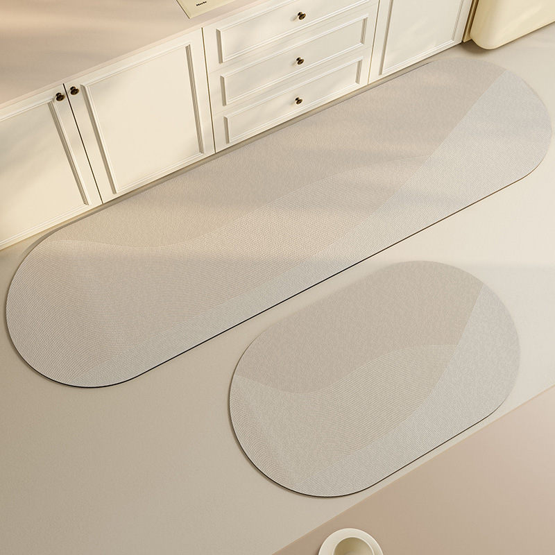 Picture of Japanese Style Line Diatom Mud Water Absorbing Oil Kitchen Mat Light Luxury Bathroom Non-Slip Floor Mat Bathroom Quick-Dry Door Mat