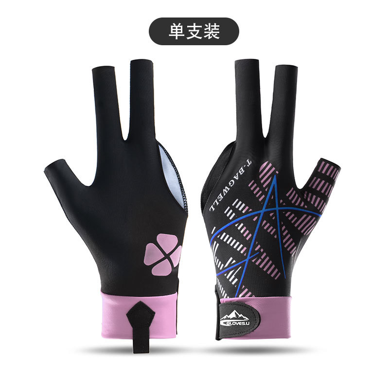 Picture of Billiards Gloves Exposed Three-Finger High Elastic Breathable Lightweight Snooker Billiard Gloves Non-Slip Left Hand Single for Men and Women
