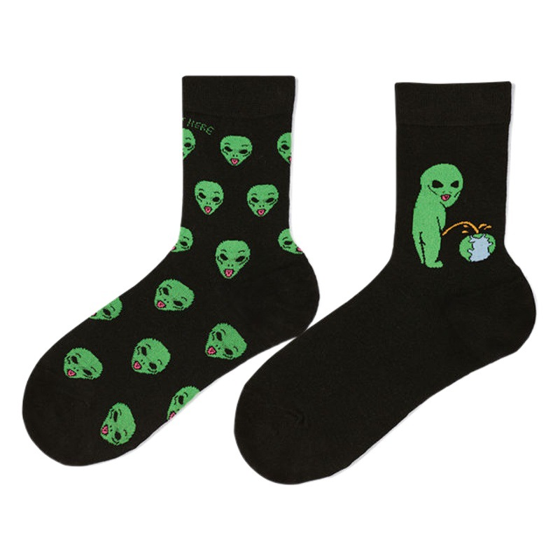 Korean Style Personalized ins Trendy Cartoon Children's Pee Socks Men and Women's Cotton Socks Skull shesaidthat Socks