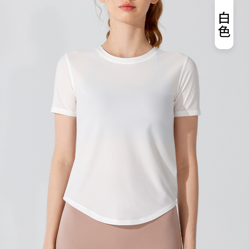 Picture of Big Sale New Sports Short-Sleeved Women's Loose Running Lightweight Breathable T-Shirt Elastic Fitness Wear Quick-Drying Yoga Top