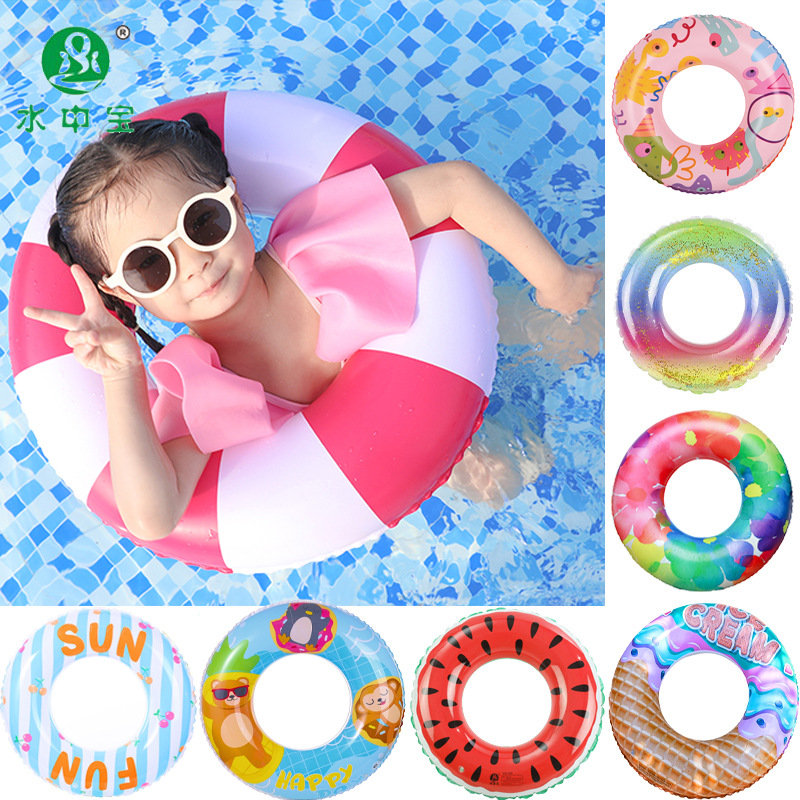 Children's swimming ring ins new sequin swimming ring PVC thick anti-rollover adult inflatable swimming ring manufacturers wholesale